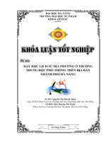 Dạy học lịch sử địa phương ở trường trung học phổ thông trên địa bàn thành phố đà nẵng  