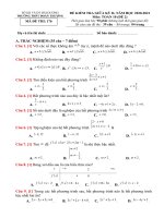 ĐỀ GIỮA KÌ II- MÔN TOÁN 10 (ĐỀ 2) NĂM HỌC 2020-2021 | Trường THPT Đoàn Thượng