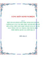Một số giải pháp giúp học sinh giải nhanh, chính xác các câu hỏi thực hành liên quan đến công thức kết hợp với kĩ năng sử dụng máy tính cầm tay 