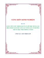 Giáo viên chủ nhiệm quản lí lớp học bằng các biện pháp giáo dục kỉ luật tích cực ở trường trung học phổ thông cờ đỏ 