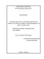 Ứng dụng viễn thám và gis trong đánh giá tổn thương vùng bờ do tác động của biến đổi khí hậu tại khu vực tỉnh cà mau    