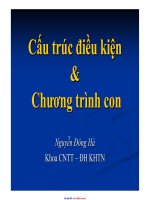 Bài giảng Nhập môn lập trình: Cấu trúc điều kiện và chương trình con - ThS. Nguyễn Đông Hà