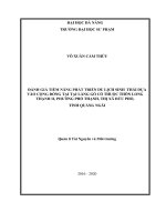 Đánh giá tiềm năng phát triển du lịch sinh thái dựa vào cộng đồng tại làng gò cỏ thuộc thôn long thạnh ii, phường phổ thạnh, thị xã đức phổ, tỉnh quảng ngãi  