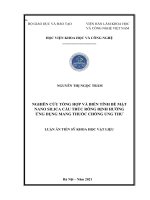 luận án tiến sĩ nghiên cứu tổng hợp và biến tính bề mặt nano silica cấu trúc rỗng định hướng ứng dụng mang thuốc chống ung thư 