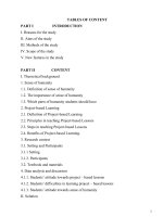 enhancing education about sense of humanity through applying project based learning in teaching english for the grade 10 students at nguyen xuan on high school 