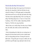 Tiện ích sắp xếp tiếng Việt trong Excel