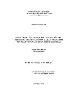 Hoàn thiện công nghệ khai thác vỉa dày dốc thoải cho khu ii   vỉa 14 than hà lầm nhằm giảm tổn thất than và an toàn trong khai thác    