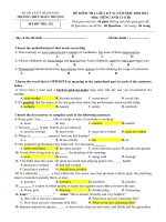 đề kiểm tra và đáp án các môn khối 12 kiểm tra giữa kì ii năm học 2020 2021 trường thpt đoàn thượng