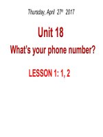 unit 18: what's your phone number