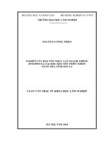 Nghiên cứu bảo tồn thực vật ngành thông (pinophyta) tại khu bảo tồn thiên nhiên xuân nha, tỉnh sơn la 