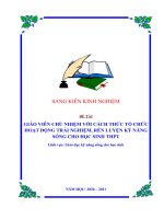 Giáo viên chủ nhiệm với cách thức tổ chức hoạt động trải nghiệm, rèn luyện kỹ năng sống cho học sinh THPT 