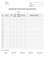 Mẫu danh sách nhân viên chưa được tăng lương.