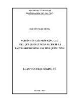Nghiên cứu giải pháp nâng cao hiệu quả quản lý ngân sách cấp xã tại thành phố móng cái, tỉnh quảng ninh    