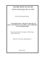 Dự thảo tóm tắt Luận án Tiến sĩ Địa lý: Cơ sở khoa học cảnh quan cho việc tổ chức lãnh thổ sản xuất nông, lâm nghiệp bền vững tỉnh Hòa Bình