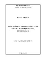 Phát triển cán bộ, công chức cấp xã ở huyện Lục Nam, tỉnh Bắc Giang (Luận văn thạc sĩ)