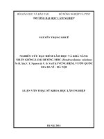 Nghiên cứu đặc điểm lâm học và khả năng nhân giống loài bương mốc (dendrocalamus velutinus n  h xia,v t nguyen  v d vu) tại vùng đệm vườn quốc gia ba vì   hà nội 