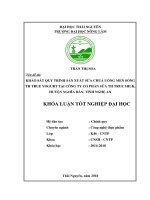 Khảo sát quy trình sản xuất sữa chua uống men sống th true yogurt tại công ty cổ phần sữa th true milk huyện nghĩa đàn tỉnh nghệ an 