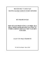Một số giải pháp nâng cao hiệu quả hoạt động kinh doanh tại công ty tnhh garmco metals việt nam đến năm 2024 