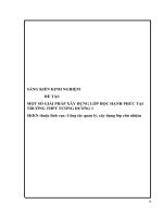 Một số giải pháp xây dựng lớp học hạnh phúc tại trường THPT tương dương 1 