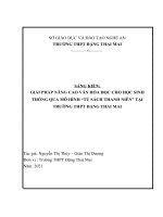 Giải pháp nâng cao văn hóa đọc cho HS thông qua mô hình tủ sách thanh niên tại trường THPT đặng thai mai 