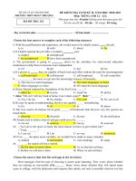 đề và đáp án kiểm tra cuối kì ii các môn khối 12 năm học 20202021 trường thpt đoàn thượng