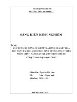 Xây dựng bộ công cụ kiểm tra đánh giá kết quả học tập của học sinh theo định hướng phát triển phẩm chất, năng lực qua dạy học chủ đề kí việt nam hiện đại lớp 12  