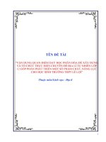 Vận dụng quan điểm dạy học phân hóa để xây dựng và tổ chức thực hiện chuyên đề địa lí tự nhiên lớp 12 góp phần phát triển một số phẩm chất, năng lực cho học sinh 