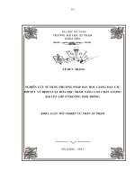 Nghiên cứu sử dụng phương pháp dạy học giảng dạy các học thuyết và định luật hóa học nhằm nâng cao chất lượng bài lên lớp ở trường phổ thông  