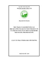 Hực trạng và giải pháp nâng cao hiệu quả công tác quản lý chất thải rắn y tế của một số cơ sở y tế tư nhân tại thành phố thái nguyên tỉnh thái nguyên 