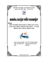 Một số biện pháp phát triển kỹ năng làm việc theo nhóm cho trẻ 5 6 tuổi thông qua hoạt động góc  
