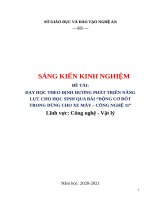 Dạy học theo định hướng phát triển năng lực cho học sinh qua bài động cơ đốt trong dùng cho xe máy   công nghệ lớp 11 
