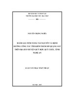 Đánh giá tiềm năng tài nguyên và định hướng công tác tìm kiếm thăm dò quặng sắt trên địa bàn huyện quỳ hợp, quỳ châu, tỉnh nghệ an    