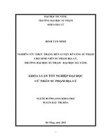 Nghiên cứu thực trạng rèn luyện kĩ năng sư phạm cho sinh viên sư phạm địa lý, trường đại học sư phạm   đại học đà nẵng  