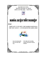 Thiết kế và tổ chức thí nghiệm nhằm dạy trẻ mẫu giáo 5 6 tuổi khám phá khoa học  