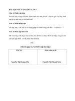 BÀI TẬP MÔN NGỮ VĂN KHỐI 6-7-8-9 LẦN 7