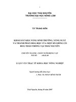 Khảo sát khả năng sinh trưởng năng suất và thành phần hoá học của một số giống cỏ hoà thảo trồng tại thái nguyên 