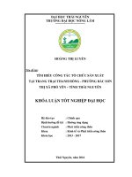 Tìm hiểu công tác tổ chức sản xuất tại trang trại thanh hồng phường bắc sơn thị xã phổ yên tỉnh thái nguyên