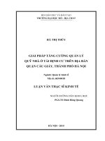 Giải pháp tăng cường quản lý quỹ nhà ở tái định cư trên địa bàn quận cầu giấy, thành phố hà nội    