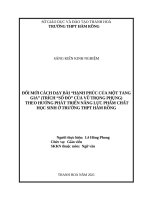 ĐỔI mới CÁCH dạy bài “HẠNH PHÚC của một TANG GIA” (TRÍCH “số đỏ” của vũ TRỌNG PHỤNG) THEO HƯỚNG PHÁT TRIỂN NĂNG lực PHẨM CHẤT học SINH ở TRƯỜNG THPT hàm RỒNG 