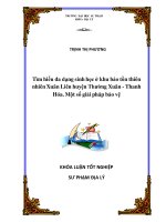 Tìm hiểu đa dạng sinh học ở khu bảo tồn thiên nhiên xuân liên huyện thường xuân   thanh hóa  một số giải pháp bảo vệ  