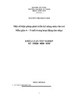 Một số biện pháp phát triển kỹ năng múa cho trẻ mẫu giáo 4 – 5 tuổi trong hoạt động âm nhạc  