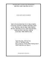 Một số giải pháp quản lý hoạt động giáo dục hướng nghiệp cho học sinh các trường trung học phổ thông huyện thường xuân, tỉnh thanh hoá theo hướng chương trình giáo dục phổ thông 2018 