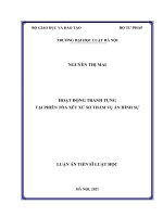 luận án tiến sĩ hoạt động tranh tụng tại phiên tòa xét xử sơ thẩm án hình sự 