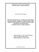 Một số giải pháp nâng cao hiệu quả hoạt động giáo dục hướng nghiệp, lựa chọn ngành nghề, chọn trường đại học, cao đẳng, trường nghề cho đoàn viên thanh niên ở trường THCS và THPT nghi sơn  