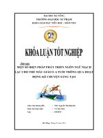 Một số biện pháp phát triển ngôn ngữ mạch lạc cho trẻ mẫu giáo 5 6 tuổi thông qua hoạt động kể chuyện sáng tạo  