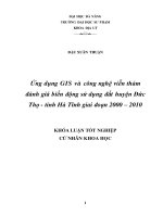 Ứng dụng gis và công nghệ viễn thám đánh giá biến động sử dụng đất huyện đức thọ   tỉnh hà tĩnh giai đoạn 2000 – 2010  