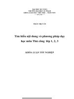 Tìm hiểu nội dung và phương pháp dạy học môn thủ công lớp 1, 2, 3  