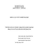 Thái độ của bị cáo với hành vi phạm tội của mình trong hoạt động xét xử tại tòa án nhân dân tỉnh quảng nam    