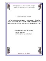 Sử dụng sơ đồ tư duy trong tiết ôn tập cuối kì II môn địa lí 11 nhằm nâng cao chất lượng giảng dạy địa lí ở trường THPT 