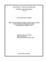 MỘT số GIẢI PHÁP GIÚP học SINH lớp 10 cơ bản DÙNG PHƯƠNG PHÁP đặt ẩn PHỤ GIẢI PHƯƠNG TRÌNH vô tỷ 